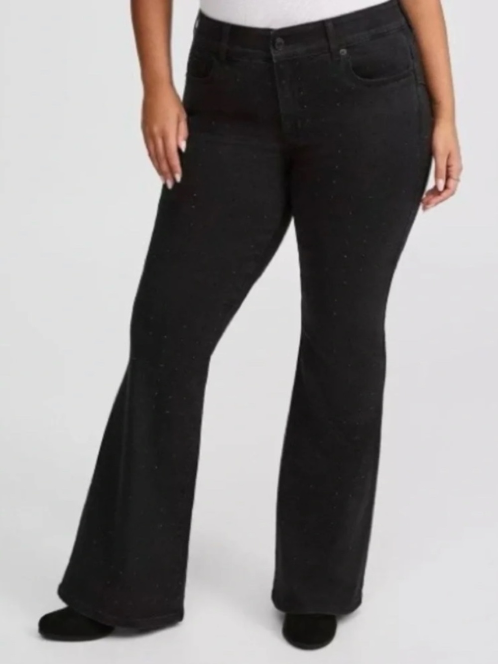 Torrid Black rhinestone Bombshell Flare Super Soft Jean